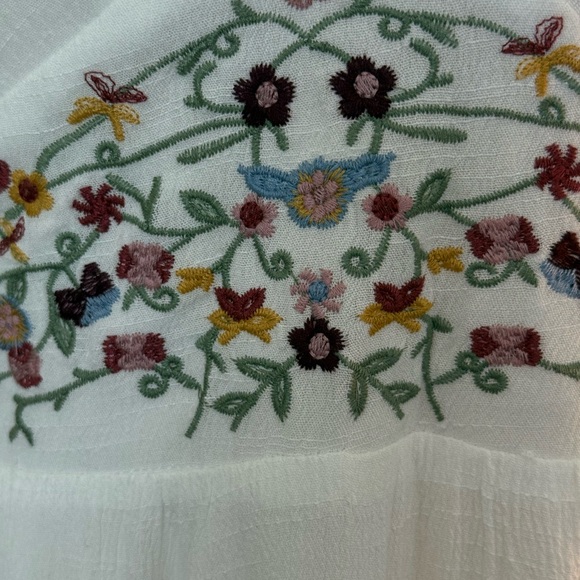 Baltic Born White Santa Fe Embroidered V Neck Tiered Maxi Dress Size 3X - Picture 4 of 7